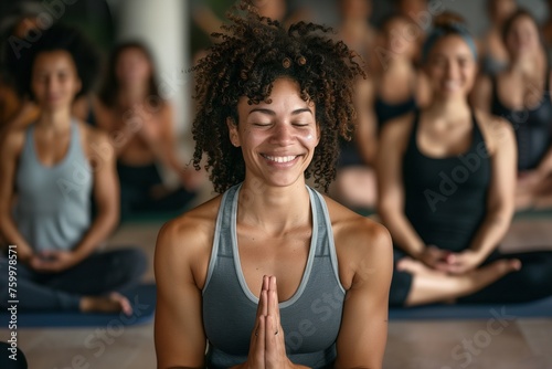 yoga class in a yoga studio
