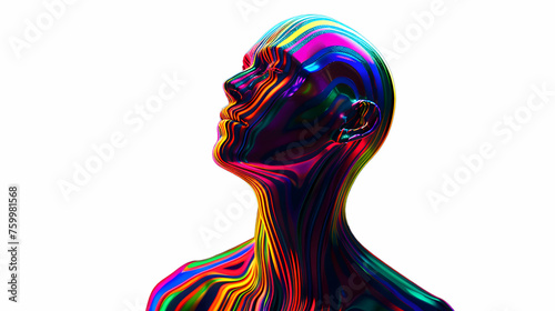 contrast lines, shaping an ethereal figure that transports viewers to the exhilarating world of a music festival rave, set against a deep black background