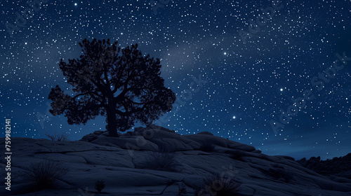Joshua Trees Starlit Night