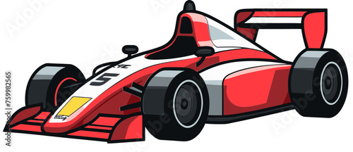 Formula Car Vector Illustration with Custom Paint Job