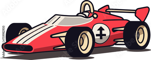 Formula Car Vector Illustration Taking a Sharp Turn