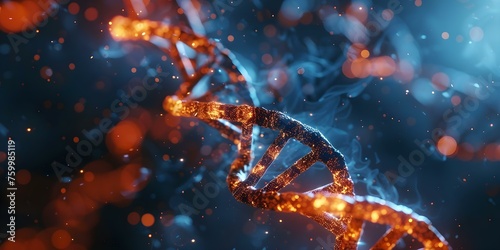 Abstract image showcasing double helix DNA illustrating bioinformatics and genetic engineering. Concept Bioinformatics, Genetic Engineering, Double Helix DNA, Abstract Art, Scientific Illustration
