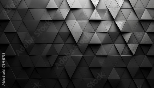 minimalistic abstract pattern that features a gradient of triangles, transitioning from charcoal gray at one end to pure white at the other. 