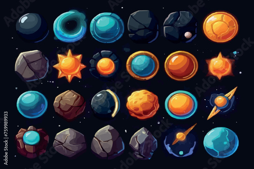 Magic orb. Sphere for future prediction ball for wizards and magician persons. Exact vector cartoon circles