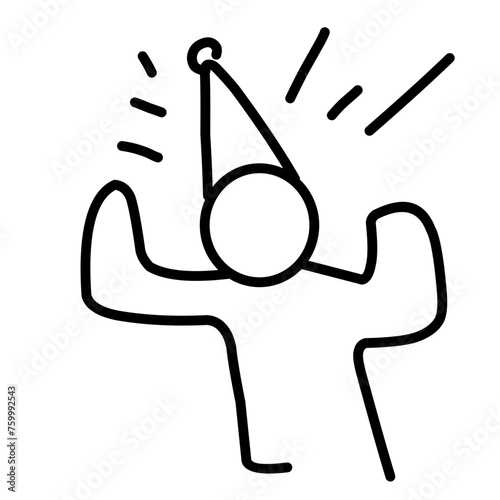 Hand Drawn Happy Line Vector