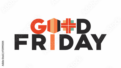 Good Friday on a white background vector art illustration typography