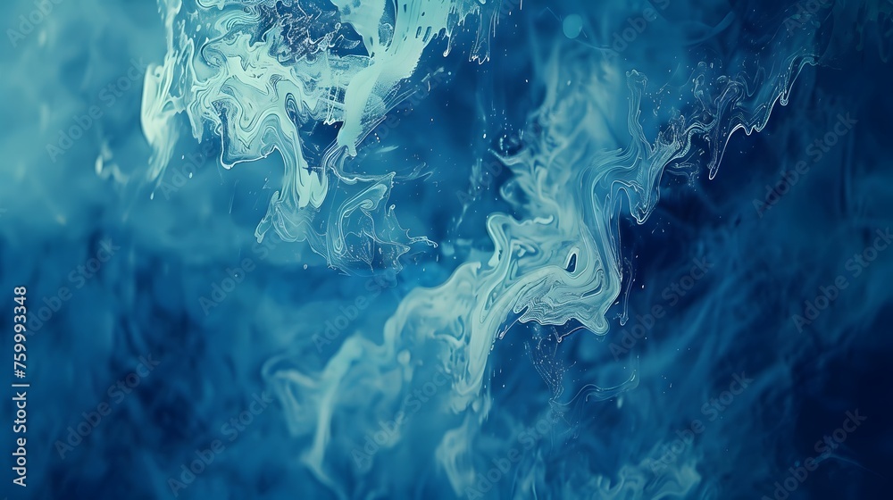 Abstract blue paint wallpaper. Detailed stroke of paint. - obrazy, fototapety, plakaty 