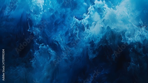 Abstract blue paint wallpaper. Detailed stroke of paint.