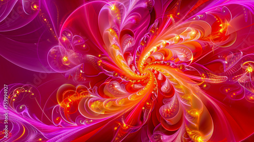 olorful Fractal Design  Abstract Artistic Background