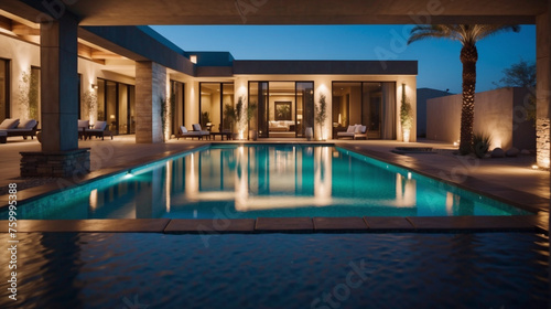 Custom swimming pool and outdoor living area