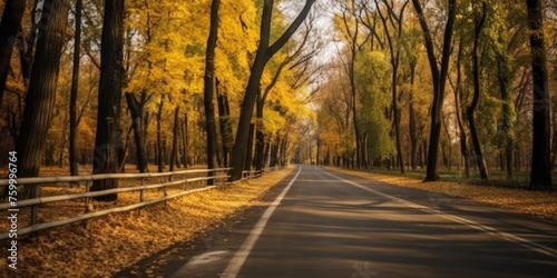 autumn road Generative AI