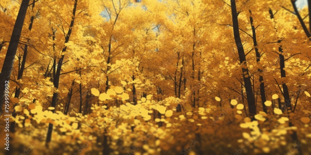 beautiful autumn forest Generative AI