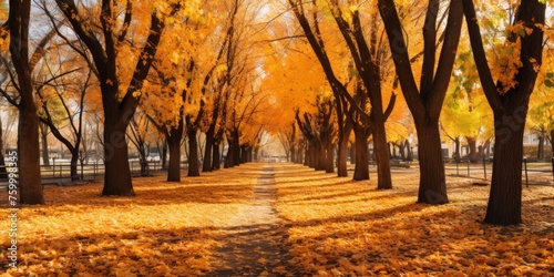 beautiful autumn park Generative AI