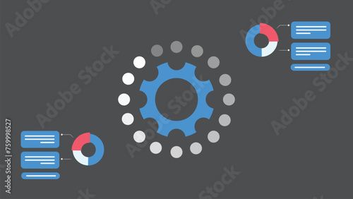 Multicolored paper mechanisms with tabs. Suitable for infographics, presentations, for web design, advertising, modern template
