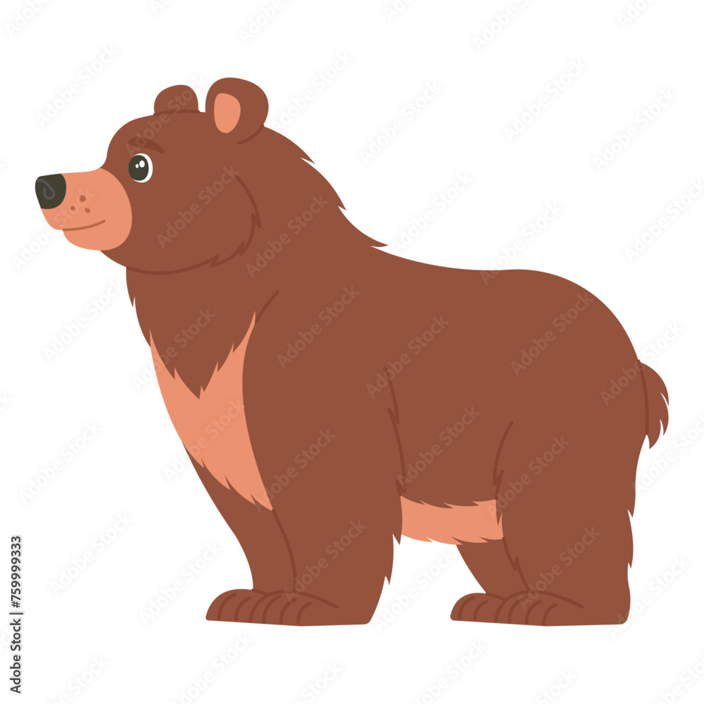 Cute cartoon bear vector children's vector illustration in flat style. For poster, greeting card and children's design Cute cartoon bear vector children's vector illustration in flat style. For poster, greeting card and children's design