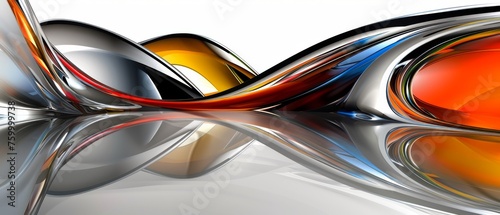  A metal object, reflective surface, colorful material © Jevjenijs