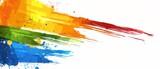  The colors of the rainbow are painted on a white background with a splash of blue, yellow, red, green, and orange. (Optimized)