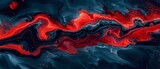  Red, Black Swirls on Blue Background