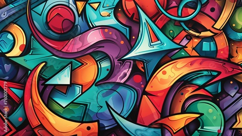 Colorful, abstract graffiti-style vector design
