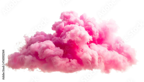 rosa Wolke isoliert auf weißen Hintergrund, Freisteller 