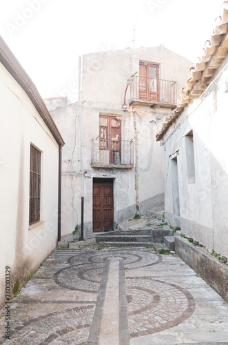 narrow street in a village in Calabria
