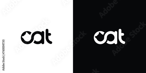 Creative Cat Wordmark Logo. Pet Logo Icon Symbol Vector Design Inspiration.