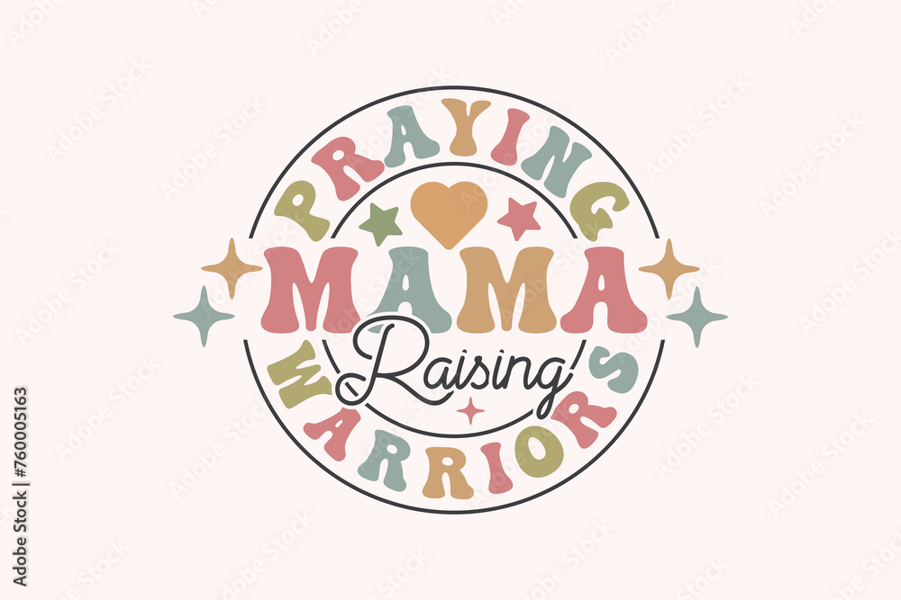 Praying Mama EPS Design, Christian Mama T-shirt Design