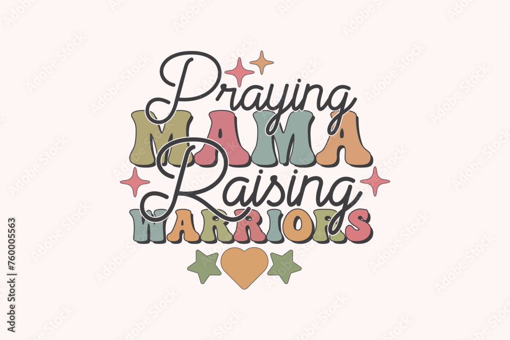Praying Mama EPS Design, Christian Mama T-shirt Design