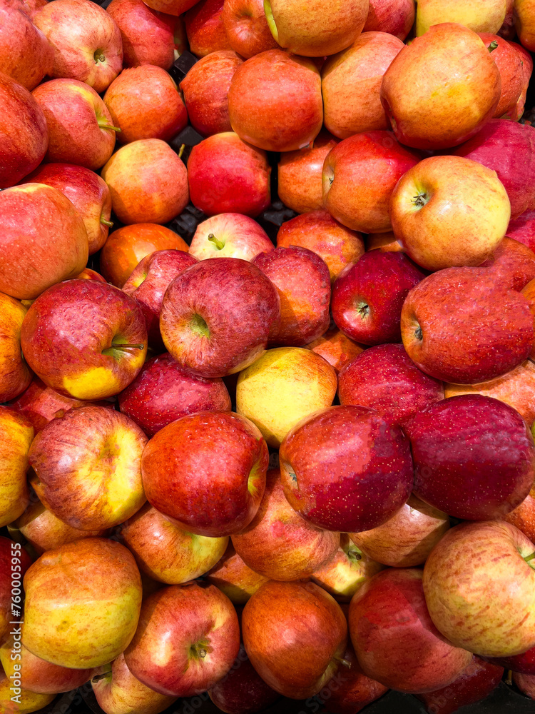 Fresh red apples in the supermarket Fresh red apples in the supermarket