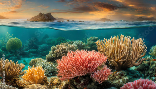 coral reef in sea © Alla
