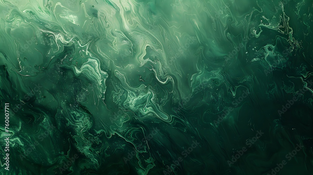 Abstract green paint wallpaper. Detailed stroke of paint. - obrazy, fototapety, plakaty 