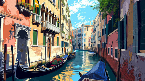 Venice Gondola Lanes cartoon photo