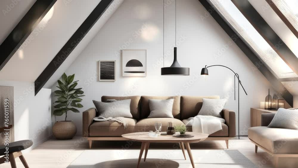 3d rendering. new modern scandinavian loft apartment. 3d rendering. new modern scandinavian loft apartment.