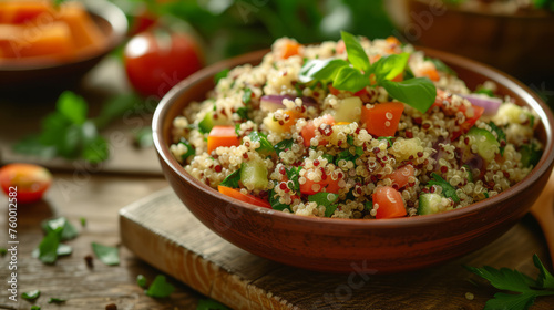 Quinoa salad bursting with nutritious ingredients