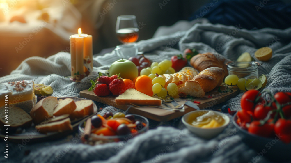 Naklejka premium Snacks food background
