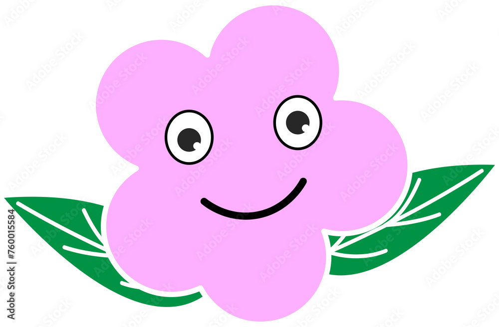 Obraz premium flower cartoon, smiling flower,smiley sticker