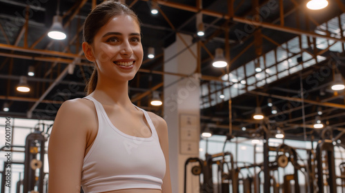 Young woman in the gym.