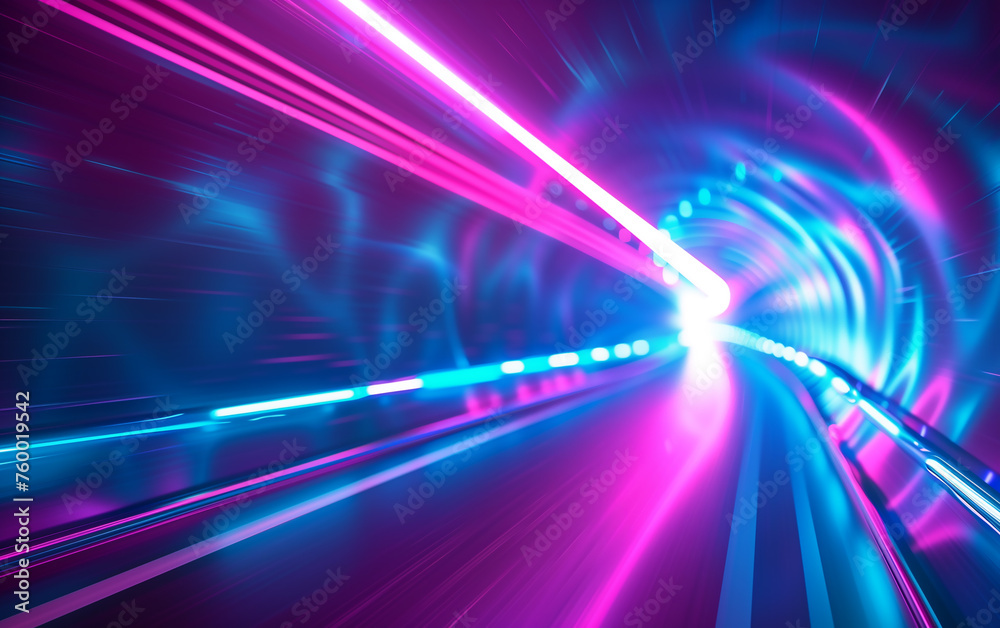 abstract futuristic retro sci-fi light speed tunnel