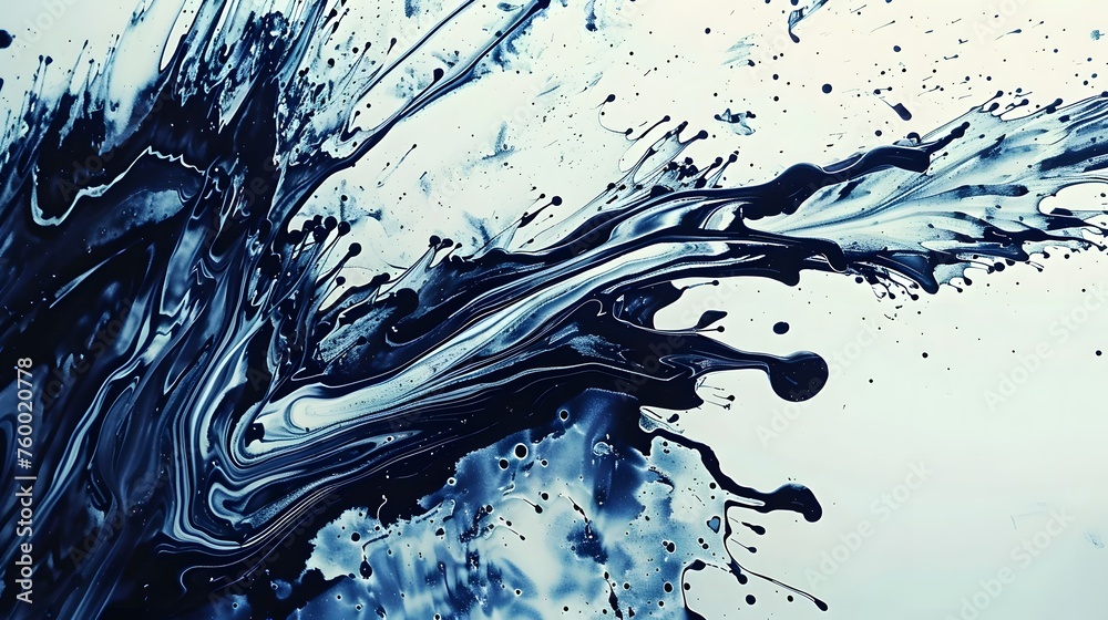 Obraz premium Monochromatic abstract liquid splash wallpaper.