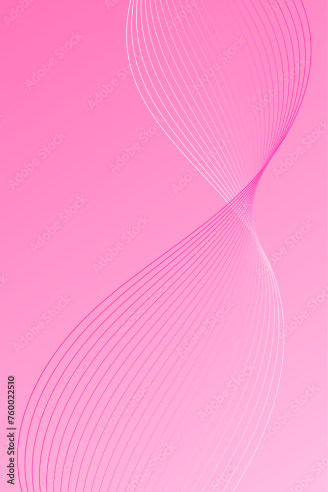 Abstract background with waves for banner. Standart poster size. Vector background with lines. Element for design. Pink gradient. Brochure, booklet. Love, wedding. Women's Day. Bachelorette party