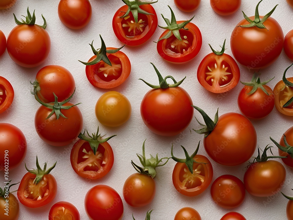 Free Photo New front view of delicious tomato with tomatos background Free Photo New front view of delicious tomato with tomatos background