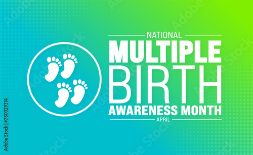 April is National Multiple Birth Awareness Month background template. Holiday concept. use to background, banner, placard, card, and poster design template with text inscription and standard color