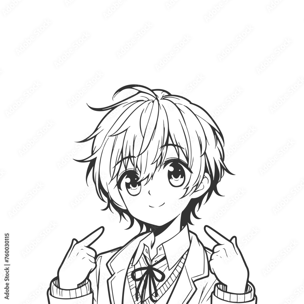 Anime Boy Vector Illustration Hand drawn Cartoon Character Manga Style anime-boy-vector-illustration-hand-drawn-cartoon-character-manga-style