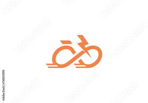 infinity lightning with electric bicycle logo design