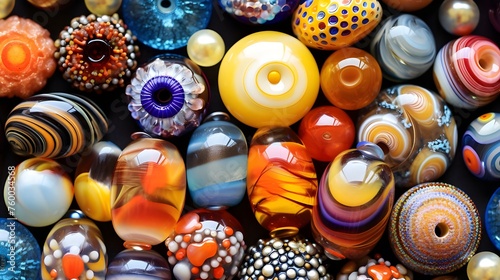 Create your own vibrant DIY projects with colorful glass beads, Generative AI
