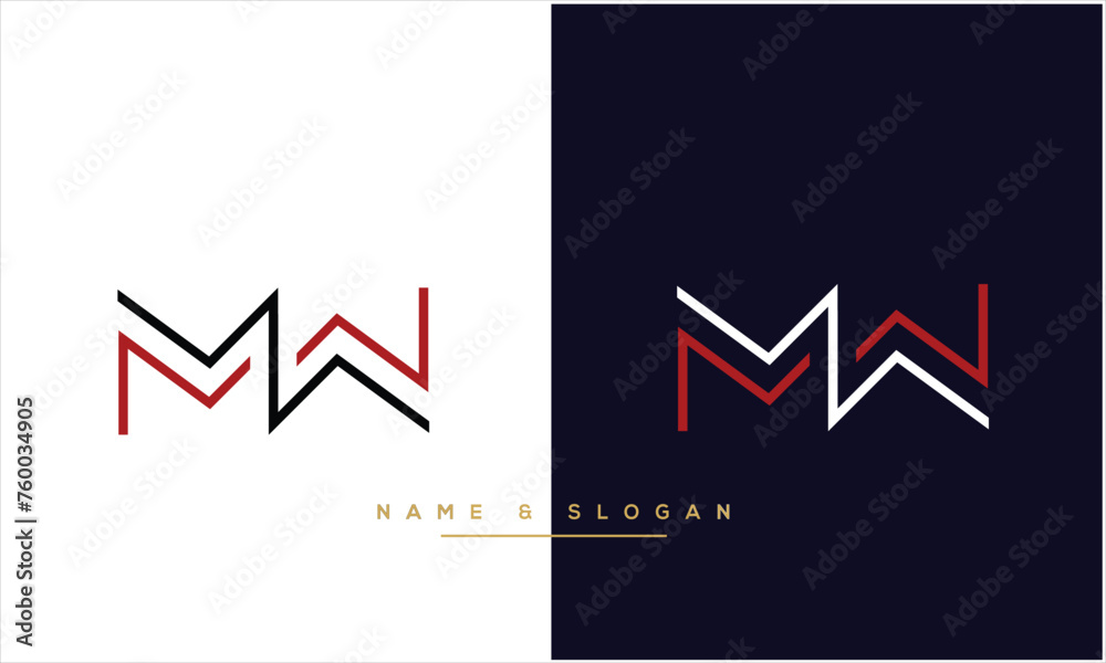Alphabets MW, WM Initials Letters Logo Monogram Alphabets MW, WM Initials Letters Logo Monogram