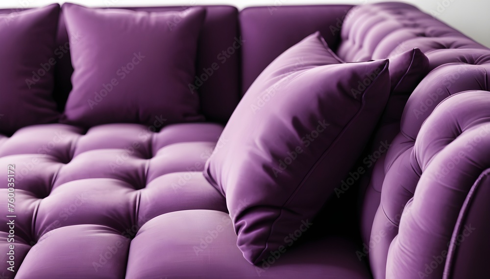 Fototapeta premium Empty purple sofa isolated on white background