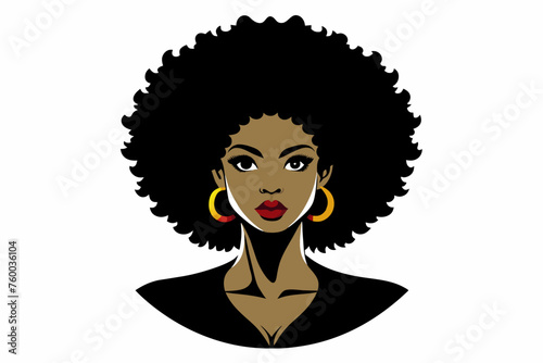 silhouette of afro woman vector illustration on white background
