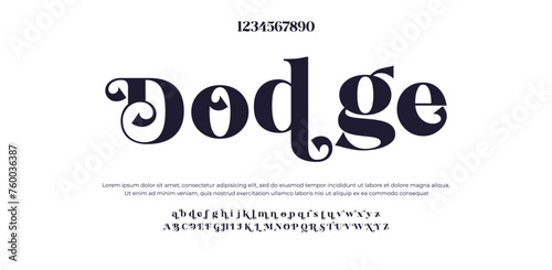Dodge , a modern alphabet lowercase font. minimalist typography vector illustration design