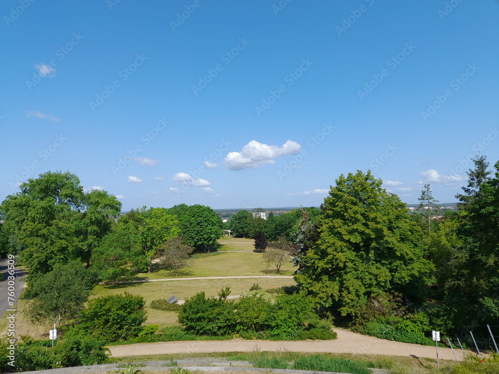 Blick auf einen Park von oben